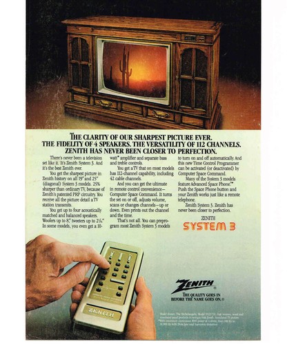 1982 zenith system tv - 1982,