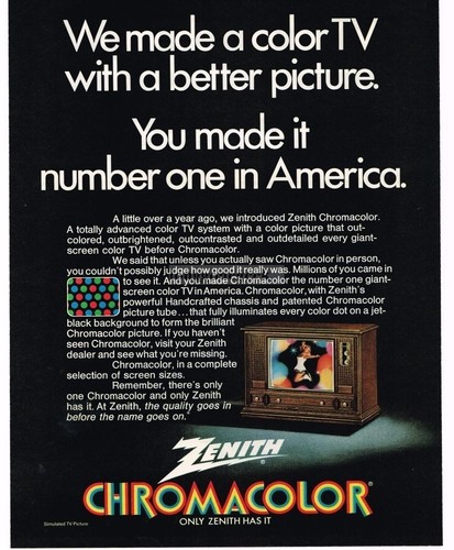 1971 zenith chromacolor - chromacolor, tv